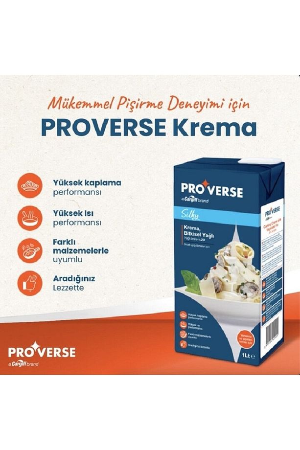 Proverse Krema Yemeklik 1 LT x 12 Adet (Koli) - 1