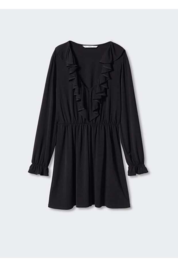 Fırfırlı Kısa Elbise - 3