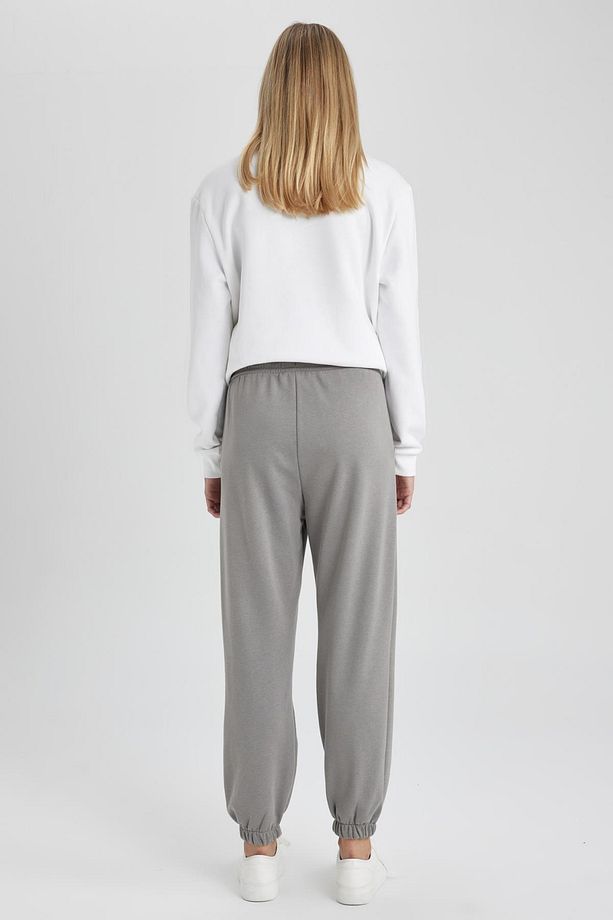 Standart Fit Bel Paça Lastikli Basic Düz Kalın Kumaş Uzun Boy Jogger Eşofman Altı S7370az23wn - 5