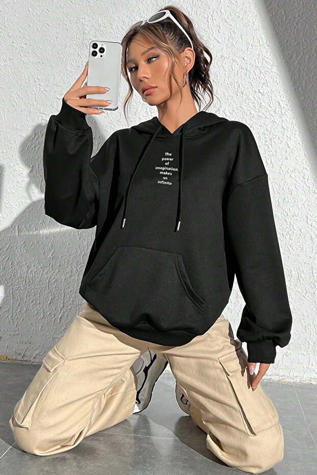 Unisex Oversize The Power Of Printed Sweatshirt