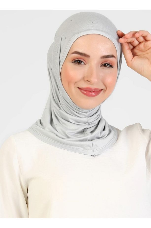 ASYA TAŞLI BONE - GRİ - 3