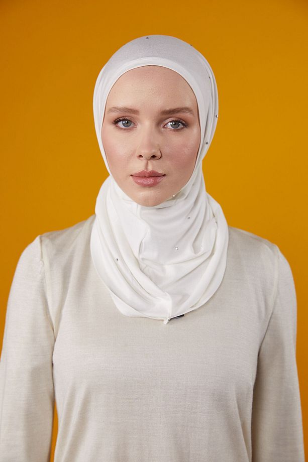 ASYA TAŞLI BONE - BEYAZ - 3