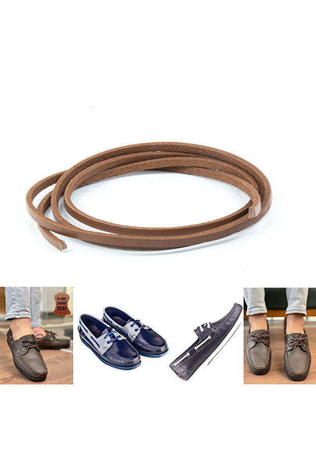 Leather Shoelaces, Nubuck Timberland Dexter Etc. Leather Laces Suitable for Shoes, 1 Piece - 100 cm