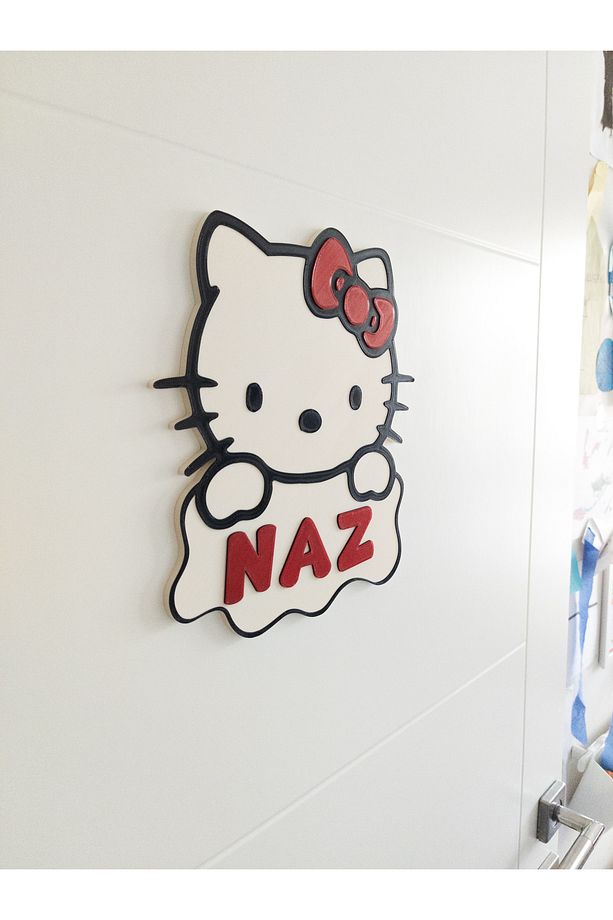 3 Boyutlu Hello Kitty Kedi Çocuk Odası Dekor Kapı Ve Duvar Süsü Parti Süsü - 1