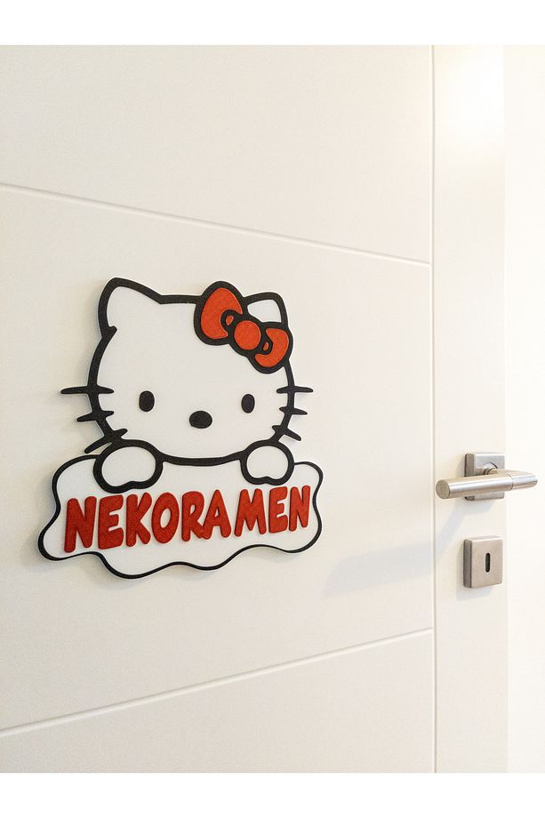 3 Boyutlu Hello Kitty Kedi Çocuk Odası Dekor Kapı Ve Duvar Süsü Parti Süsü - 5