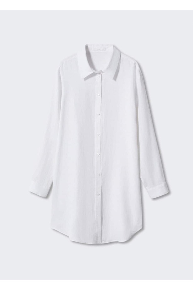 Oversize Keten Gömlek - 3