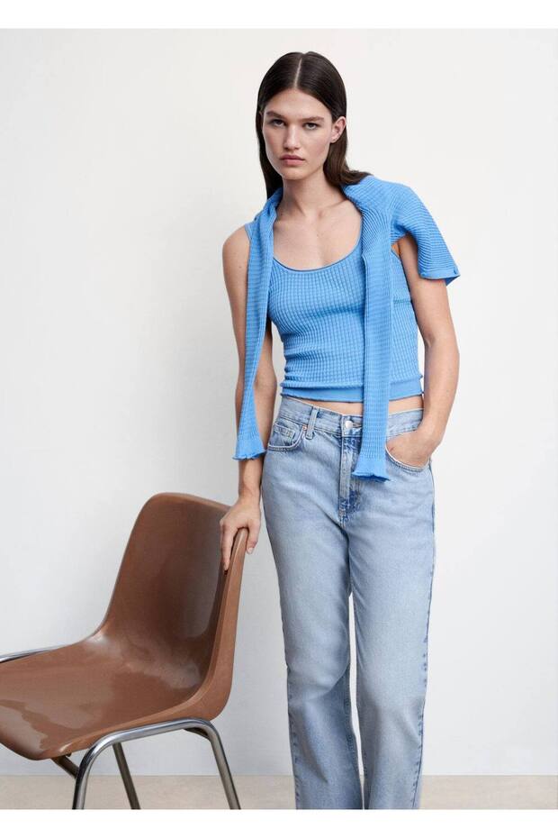 Dokulu Askılı Bluz - 6