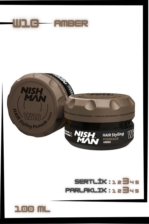 W10 Saç Şekillendirici Oynanabilir Doğal Parlak Pomade Wax / Amber 100 Ml - 1