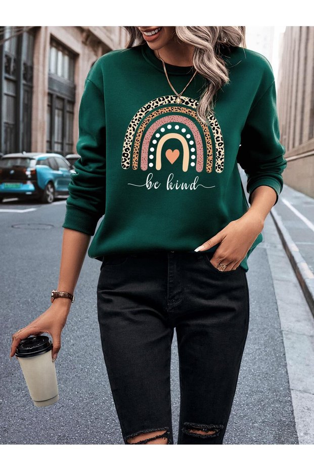 Kod Adr-Shen Lune Heart & Letter Graphic Thermal Lined Sweatshirt