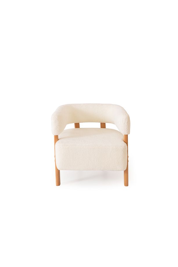Sweet Mod Ahşap Ayaklı Teddy Berjer Krem - 3