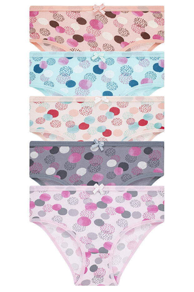 Girl's 5 Pack Colorful Slip Panties
