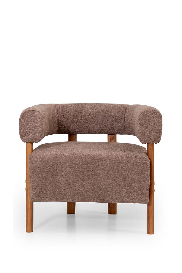 Sweet mod Ahşap Ayaklı Bukle Berjer Kahve - 4