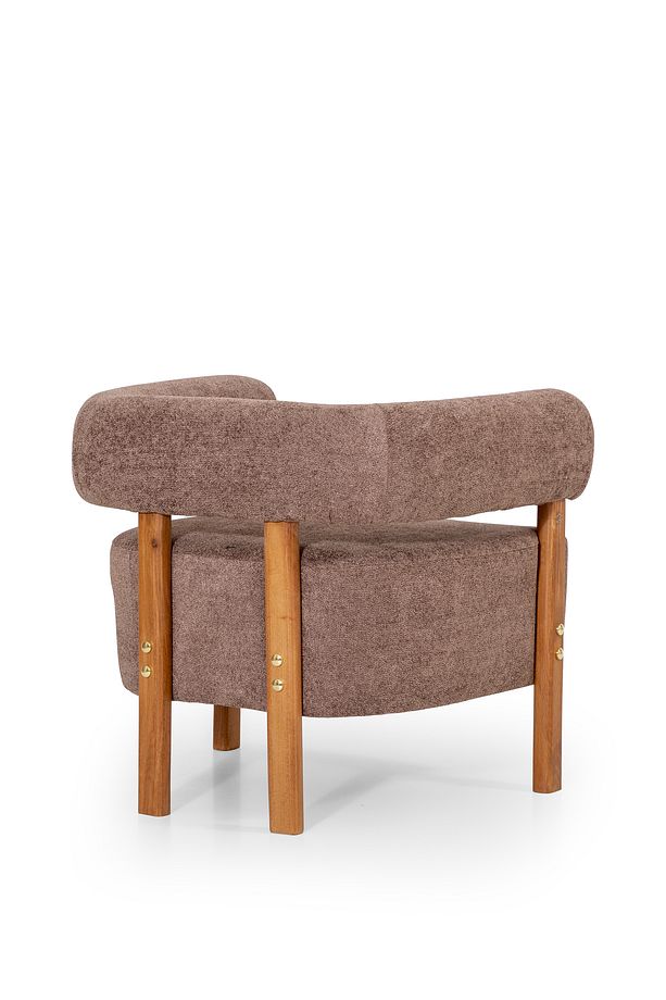 Sweet mod Ahşap Ayaklı Bukle Berjer Kahve - 6