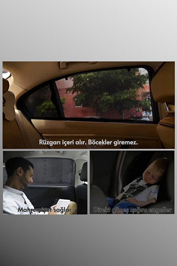 حاجب شمس مرن للسيارة ملمس سداسي 2 قطعة - 2