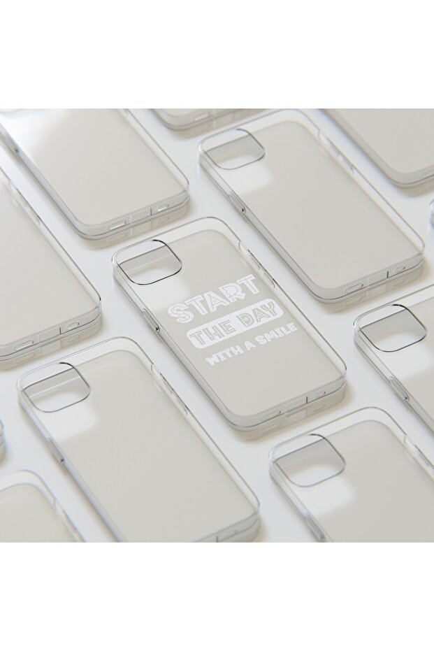 iPhone 14 Pro Max Compatible Patterned Transparent Shock Absorbing Durable Case - 6