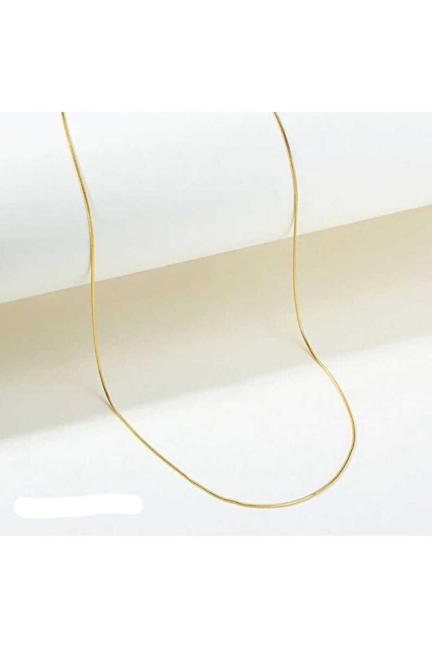 Stainless Steel Italian Pipe Chain Unisex Necklace Thinner 1 mm 60 cm Color: Gold