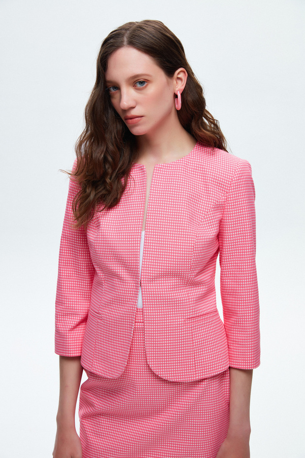 Agraflı 3/4 Kol Ceket - 1