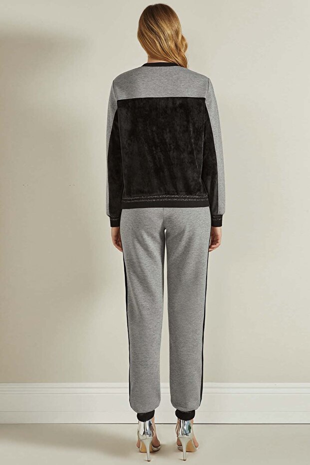 Ribana Paça Gri Örme Eşofman Altı - 3