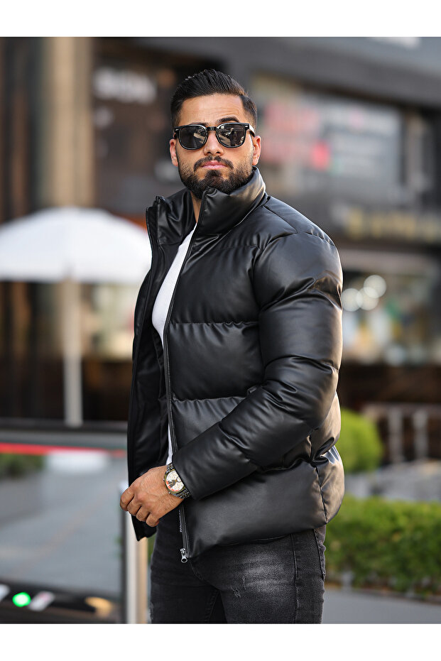 NEW SEASON MEN'S Puffable Leather Coat