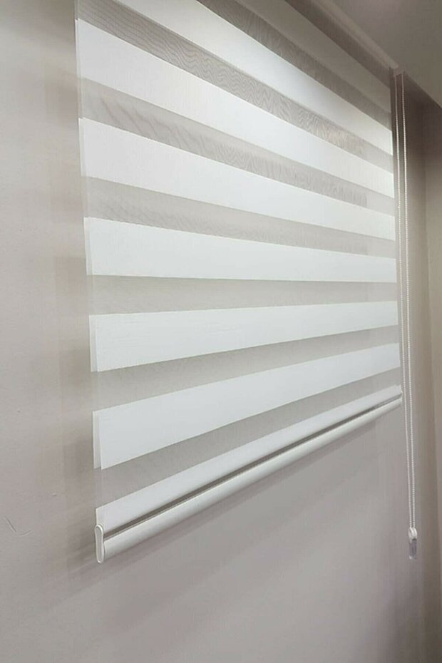 Beyaz Bambu Zebra Stor Perde - 1