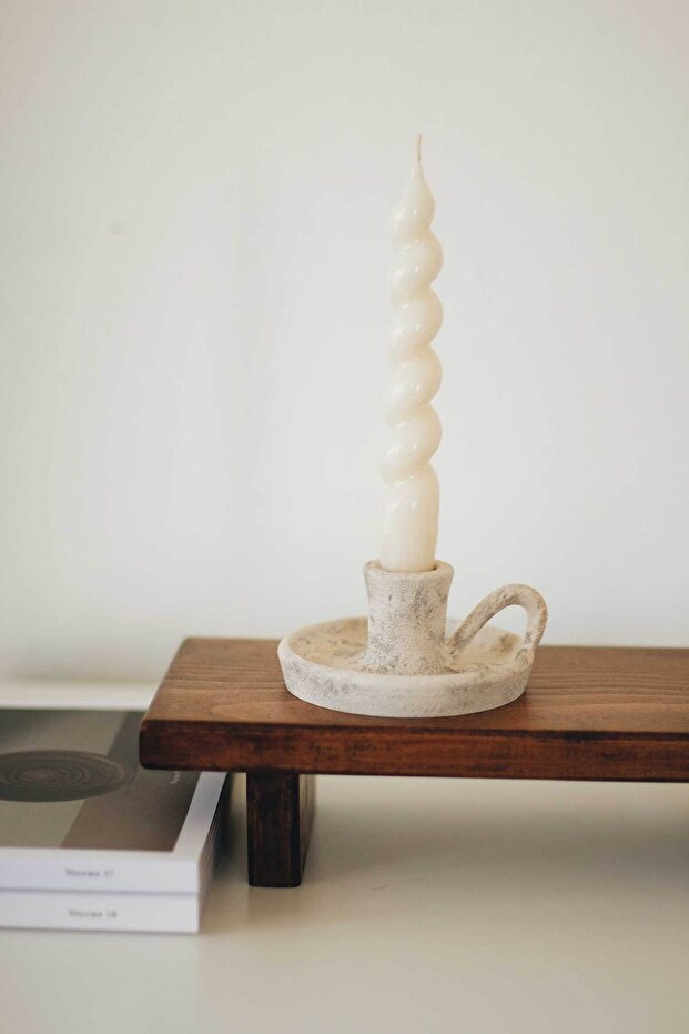 Muse Açık Bej Mini Şamdan Mumluk - 3