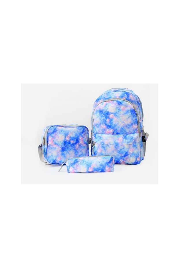 Club Triple School Bag Set Blue Batik 344