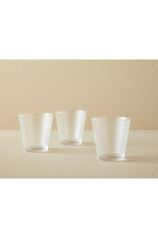 Unique Glass 3-Piece Soft Drink Glass 250 Ml Transparent