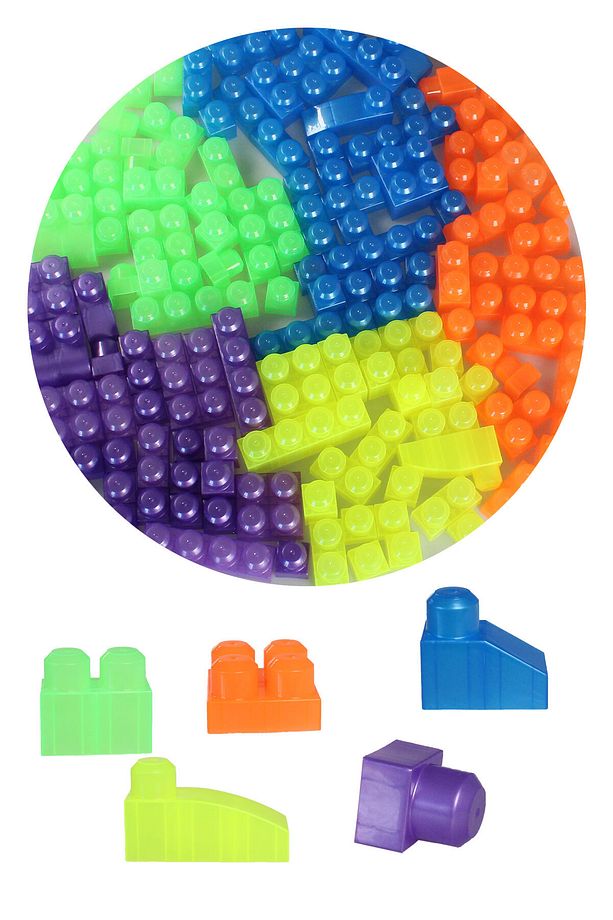 Play Blox Yapı Oyuncakları 2939 Neon Renkler Mega Blok Seti 83 Parça Yeşil Çantalı - 5