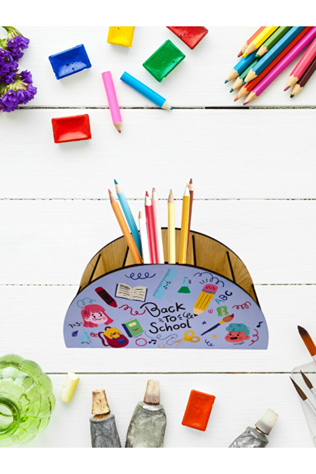 Wooden Desktop Pencil Holder & Organizer for Kids-mbtschool