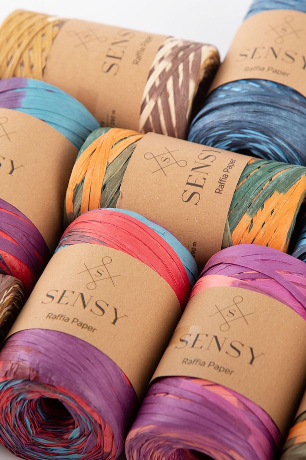Premium Multi Çok Renkli 290 Metre Rafya İp Çanta İpi Raffia İp Kağıt İp Supla İpi - 7