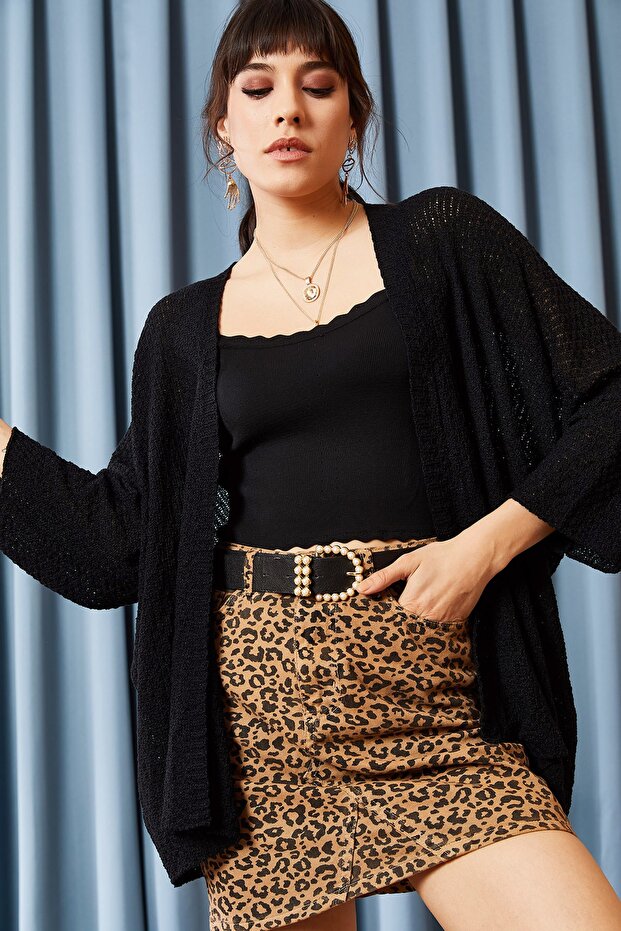 Women's Black Bat Spring Cardigan HRK-19000057