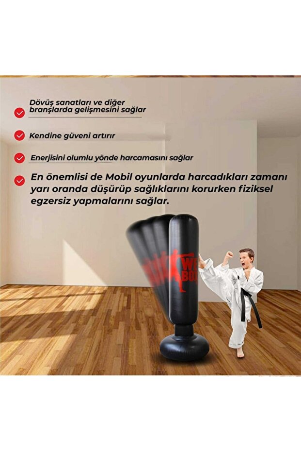 Teknorita Şişme Boks Torbası 120 Cm Ayaklı Çocuk Şişme Boks Çocuk Kid - 2