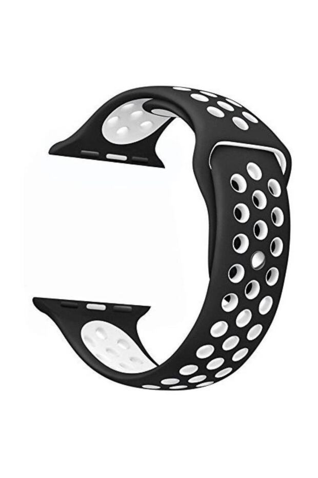 Black and White Small Size (s/m Size) Perforated Silicone Cord for Apple Watch Series 1 2 3 38 Mm