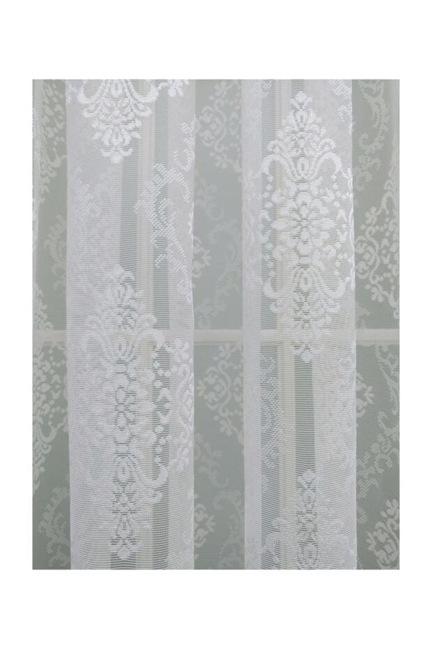 Knitted Patterned Tulle Curtain 100% Original Product High Weight, 500X250, Sparse Pleat, 1/2