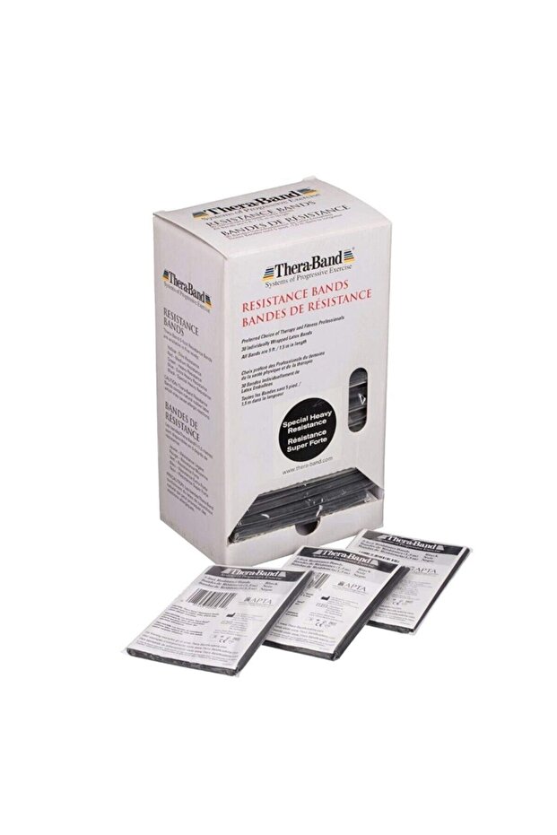 Thera Band 1.5 Meters Black Original Packed Exercise Pilates Band, Black Resistance Rubber