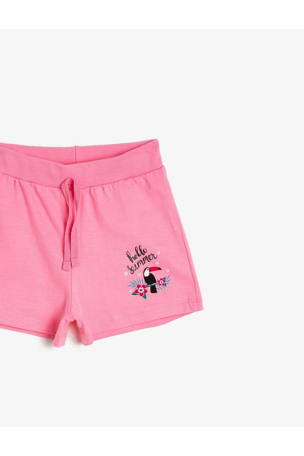 Kız Çocuk Pembe Baskılı Şort - 3