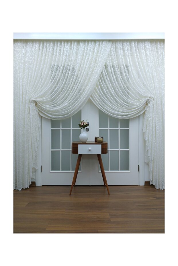 Special Knitted Textured Double Breasted Tulle Curtain 100% Original Product
