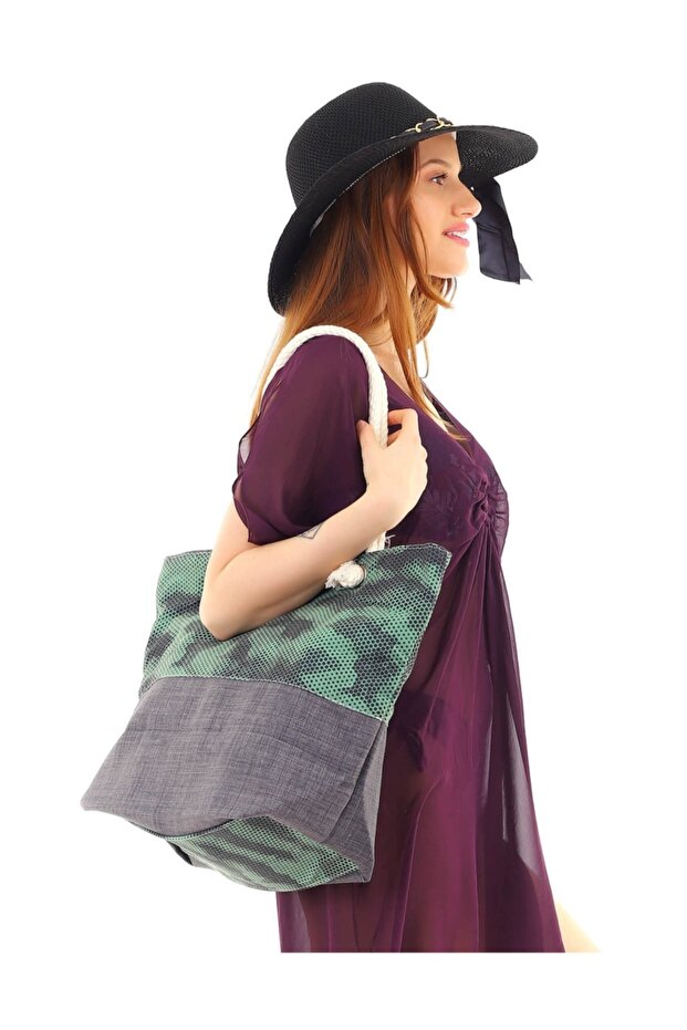 حقيبة شاطئ منقوشة مموهة - 4