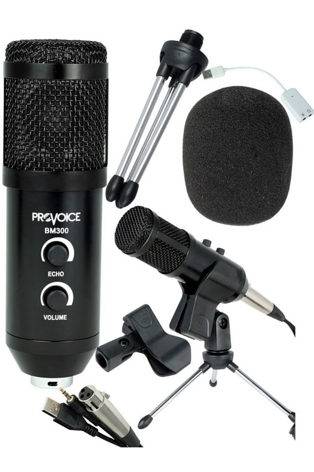 Bm-300 Usb Girişli Condenser Stüdyo Mikrofonu (siyah) - 1