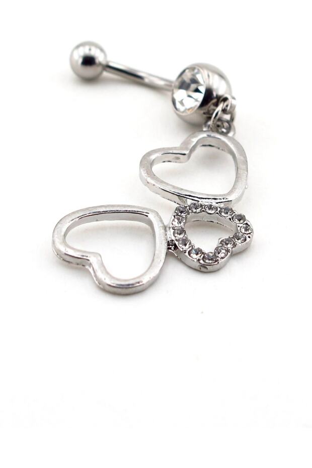 Sallantılı Kalpler Çelik Piercing P295 - 2