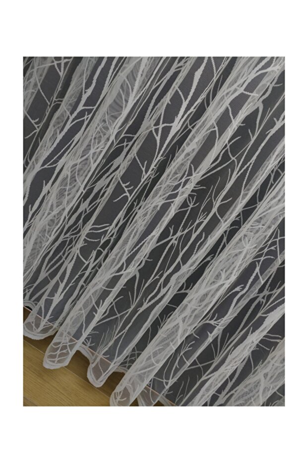 Tree Pattern French Lace Tulle Curtain, 300X250, Tight Pleat, 1/3