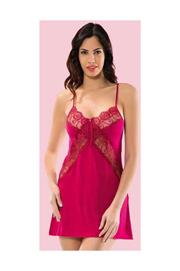 Ulus Women's Nightgown Set Lacy Cherry Lxl