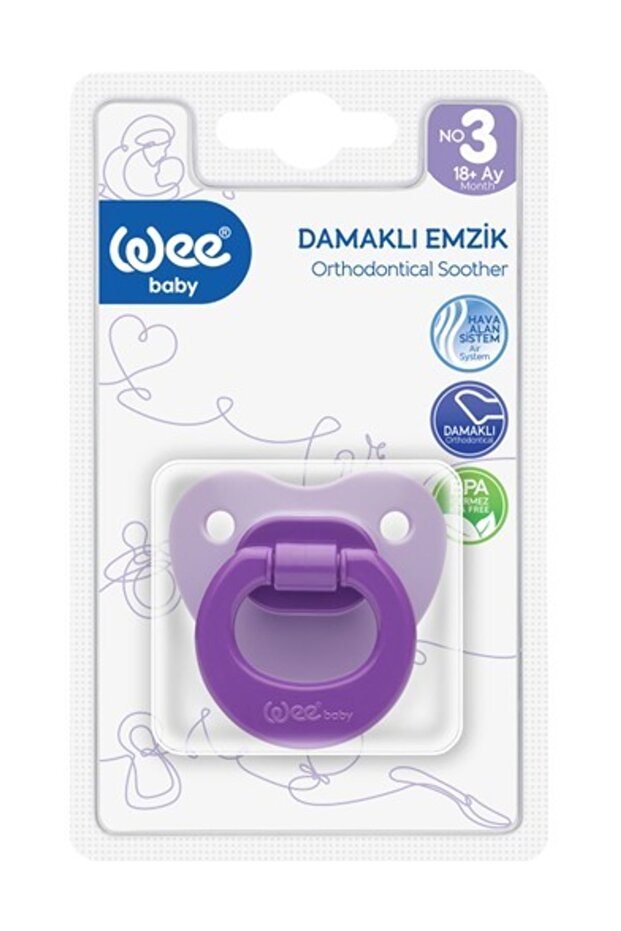 Wee Colorful Palatal Pacifier 841 No:1 0-6 Months Purple