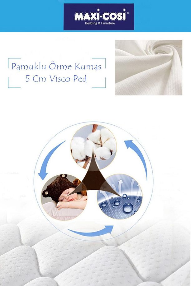 Maxi-Cosi 70x190 Cotton Ortopedik Yatak Şiltesi Visco Yatak Pedi - 2