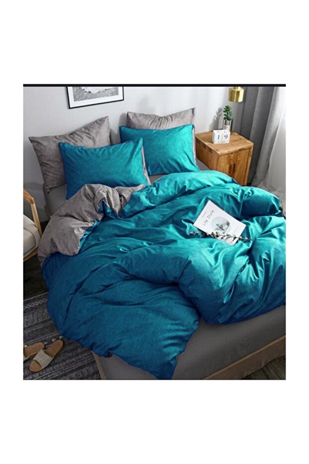 Fashion Deluxe 100% Cotton Double Duvet Cover Set Double Sided Usable
