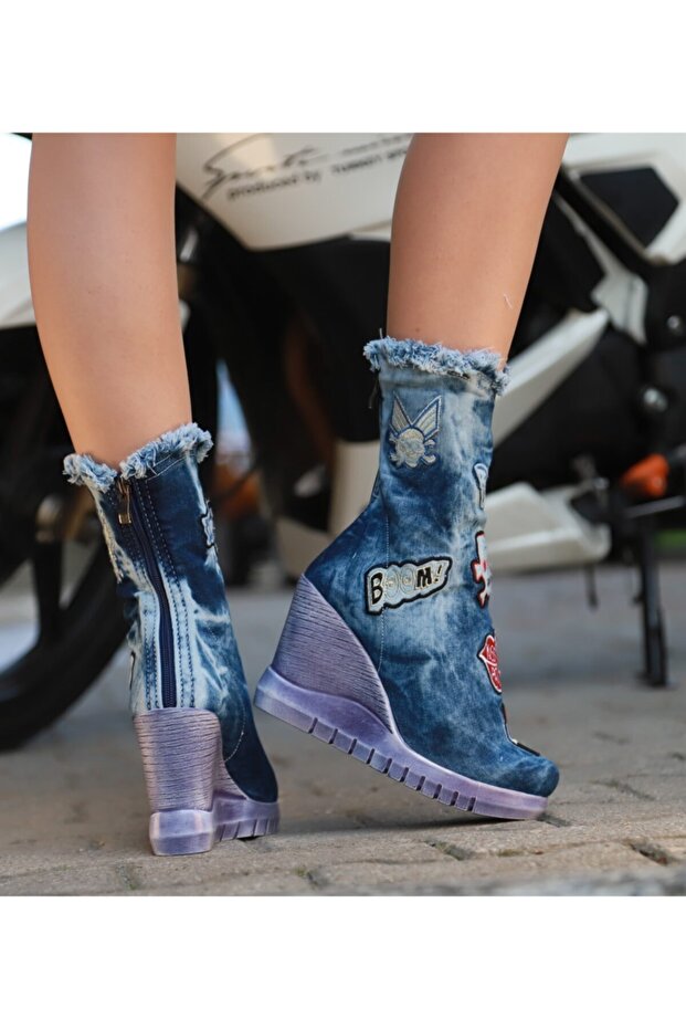 Kadın Kot Armalı Bot - 3