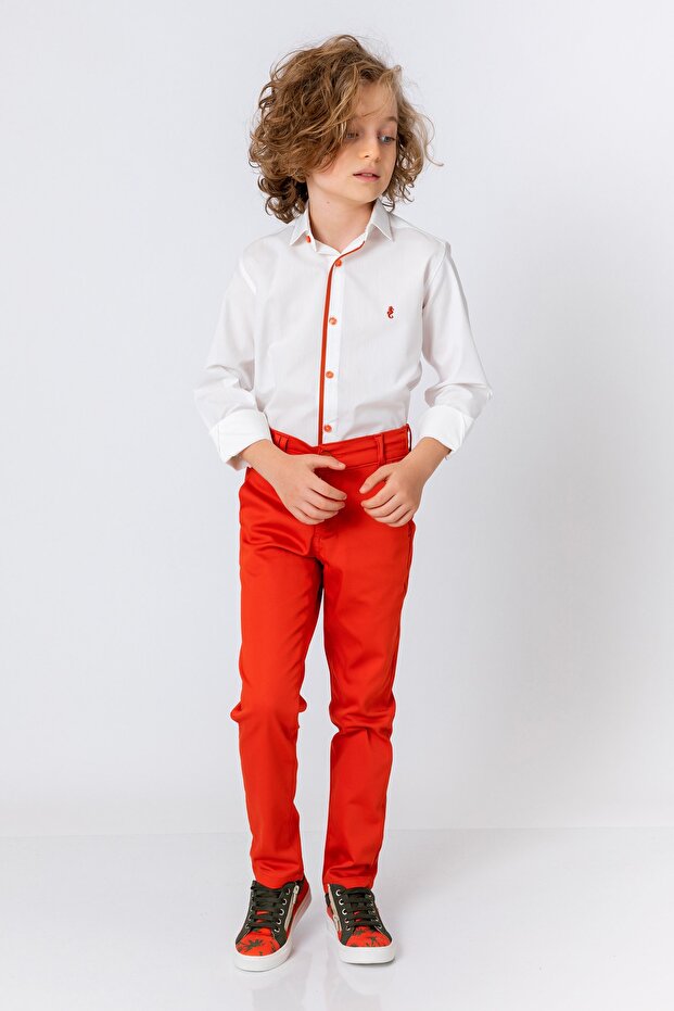 بنطلون برتقالي للأولاد - 2