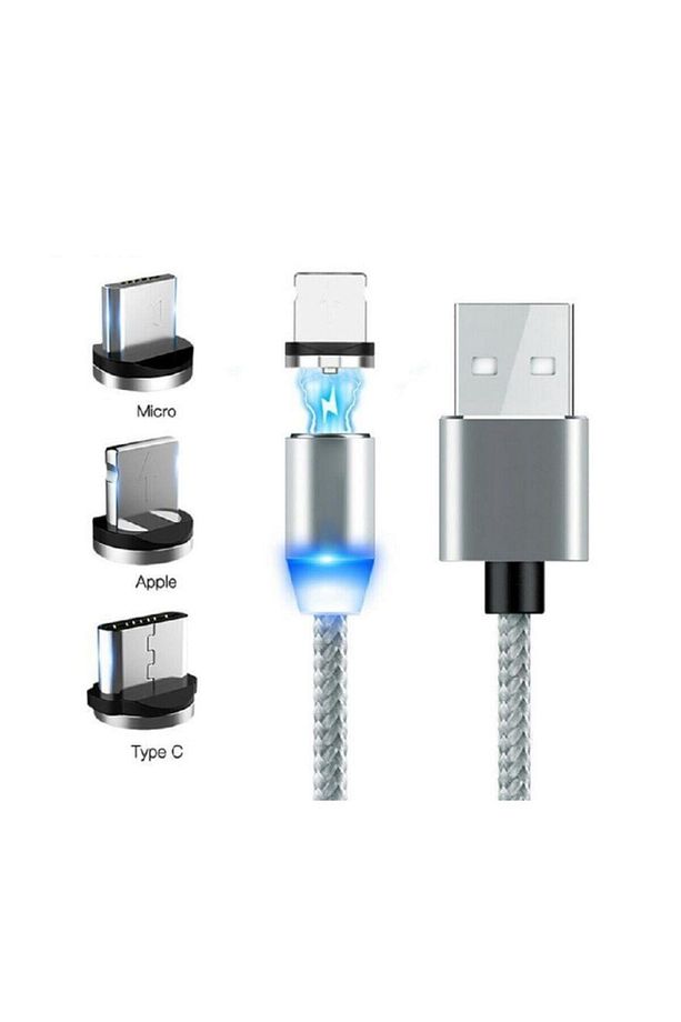 Mıknatıslı Iphone Lightning Samsung Micro Usb Type C Mıknatıslı Şarj Kablosu - 4