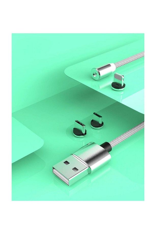Mıknatıslı Iphone Lightning Samsung Micro Usb Type C Mıknatıslı Şarj Kablosu - 6