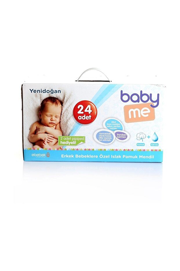 Wet Newborn Cotton Wipes Male 24 Pack Bae-20065